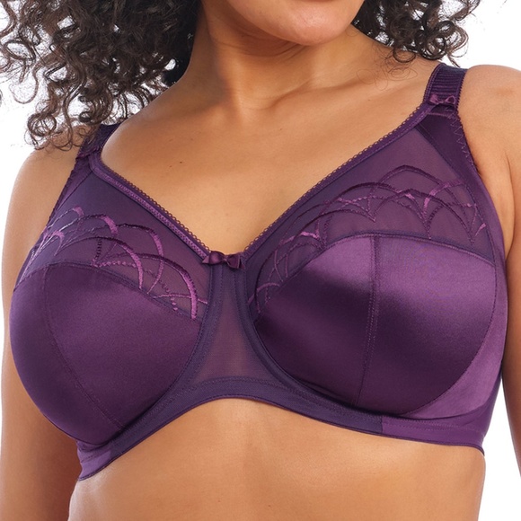 NEW Elomi Cate Embroidered Full Coverage Cup Underwire Bra 4030 Plum Purple - Picture 1 of 3